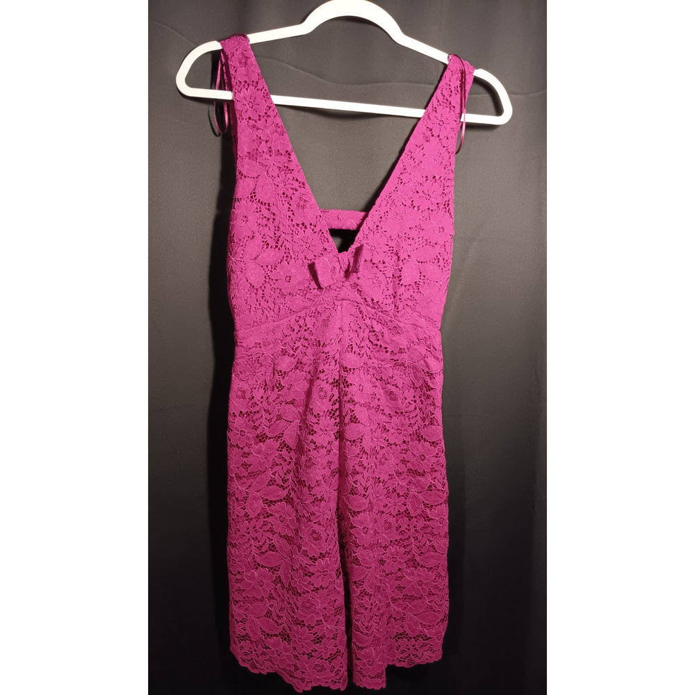 Zara Fuchsia Floral Lace Dress XS NWT Sleeveless Midi Spring Summer Patterned